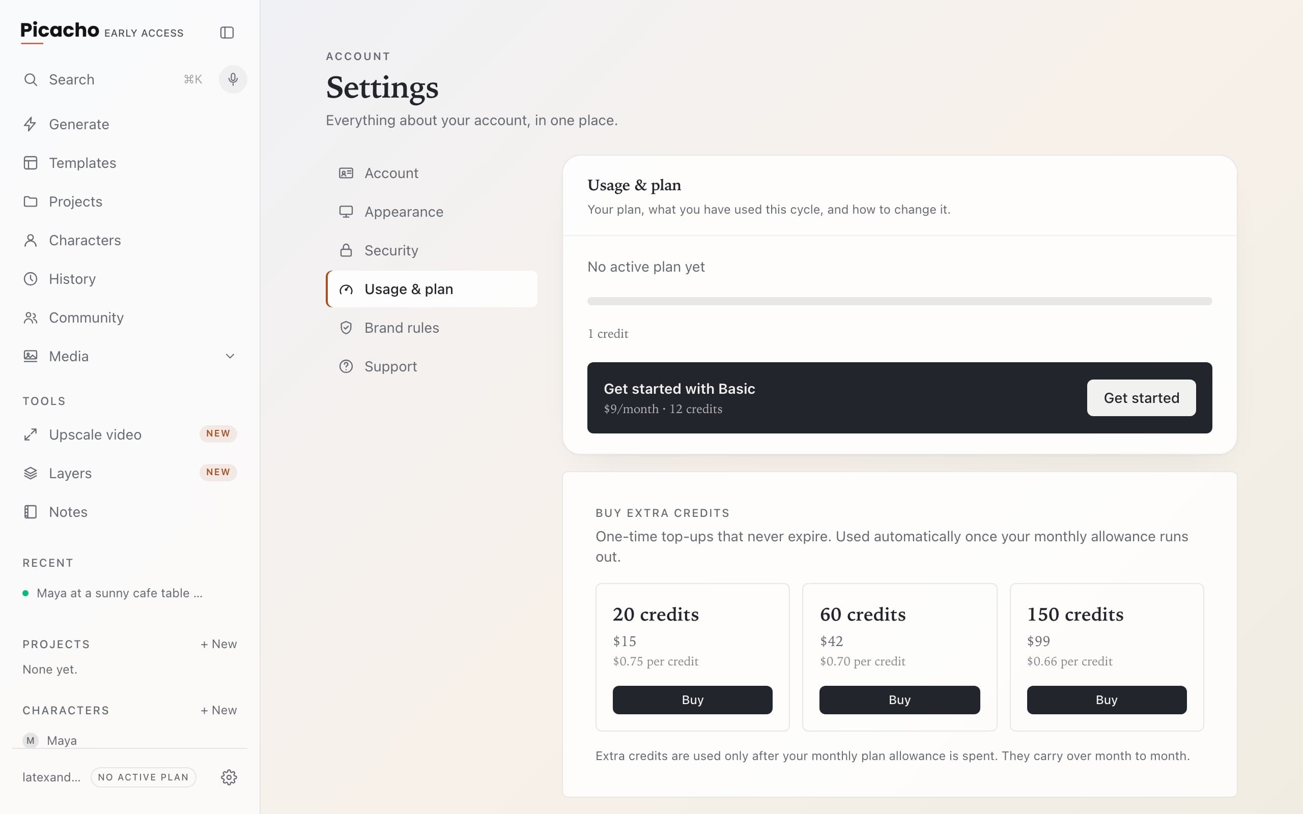 Plan & billing
